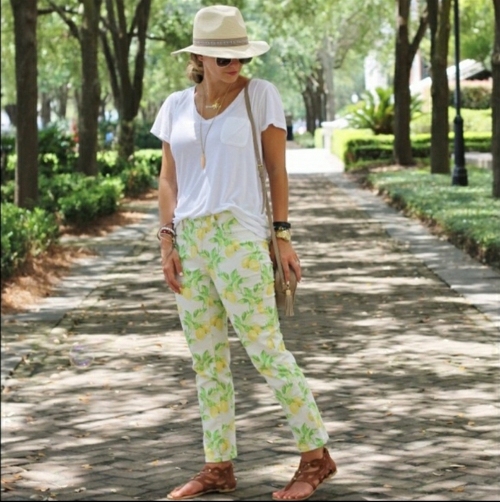 Talbots signature lemon crop pants 6P